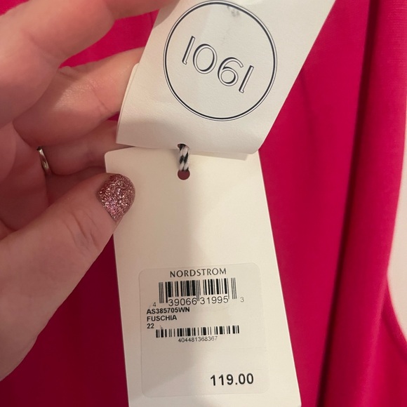 Size 22 New Pink tank dress with gold buttons by 1901 from Nordstrom - Picture 3 of 6